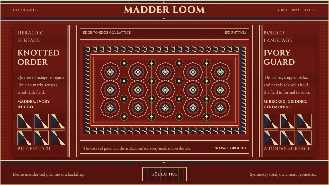 Turkmen Bukhara Rug design style