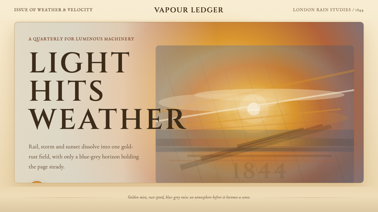 Turner — Rain, Steam and Speed design style — example