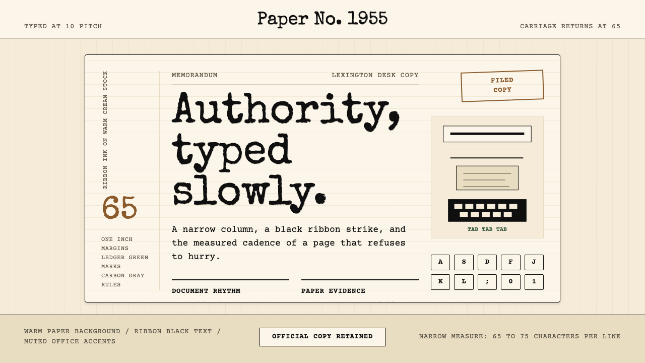 Typewriter Courier (1955) design style — example