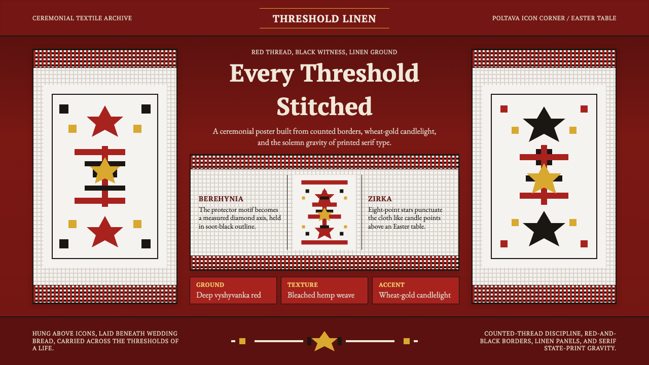Ukrainian Rushnyk Ceremonial Towel design style — example