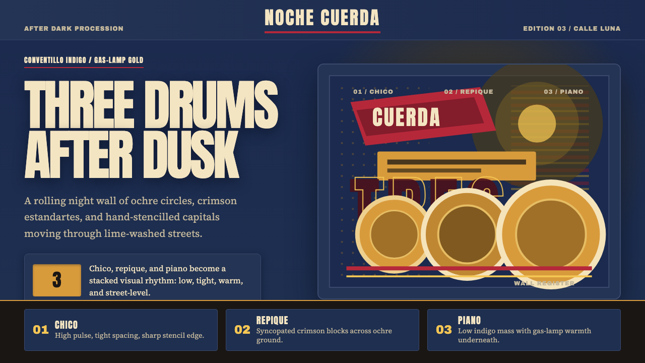 Uruguayan Candombe Llamadas design style — example