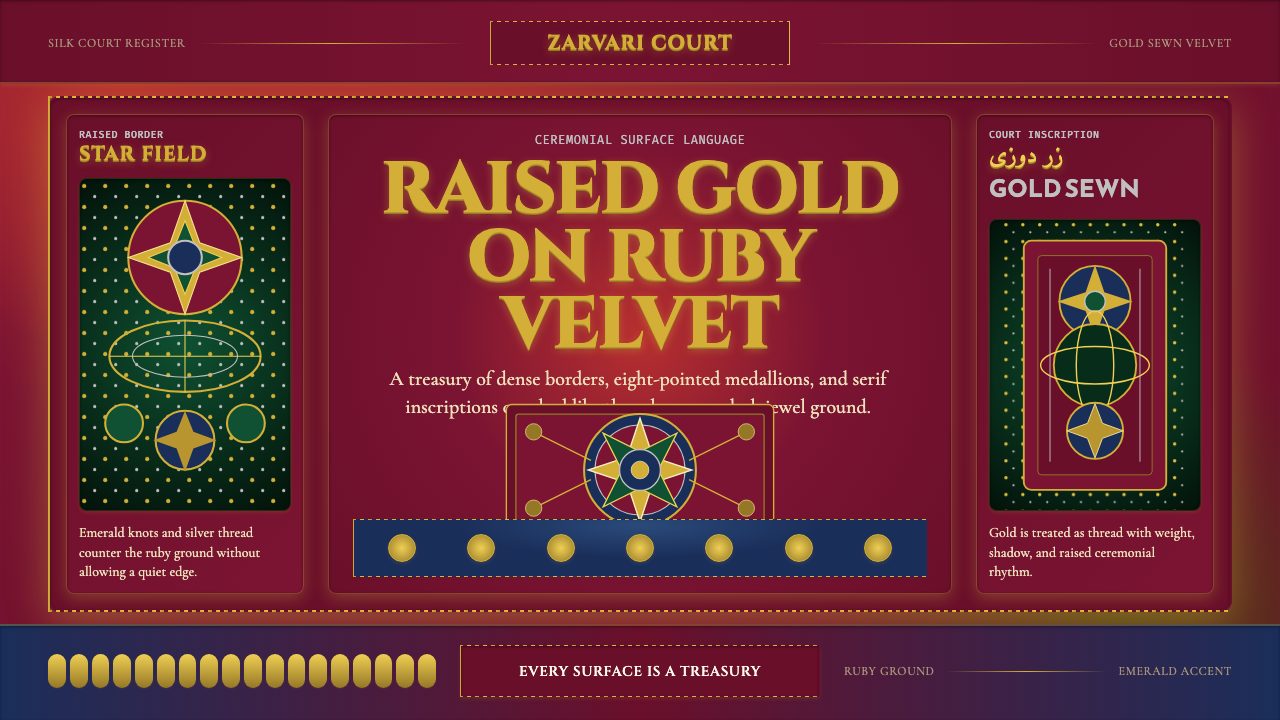 Uzbek Bukhara Gold Zardozi design style — example