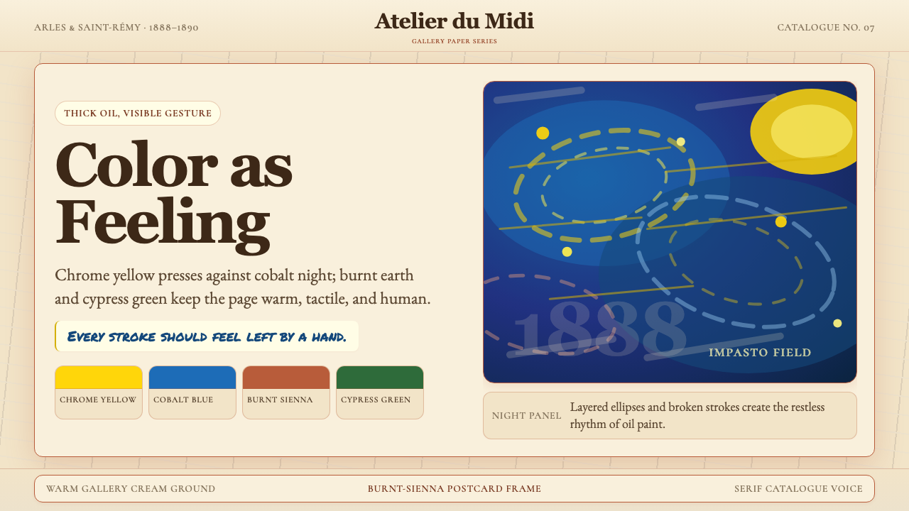 Van Gogh Post-Impressionist design style — example