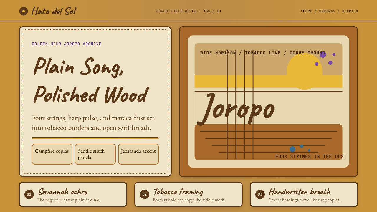 Venezuelan Cuatro Llanera (Plains Music) design style — example