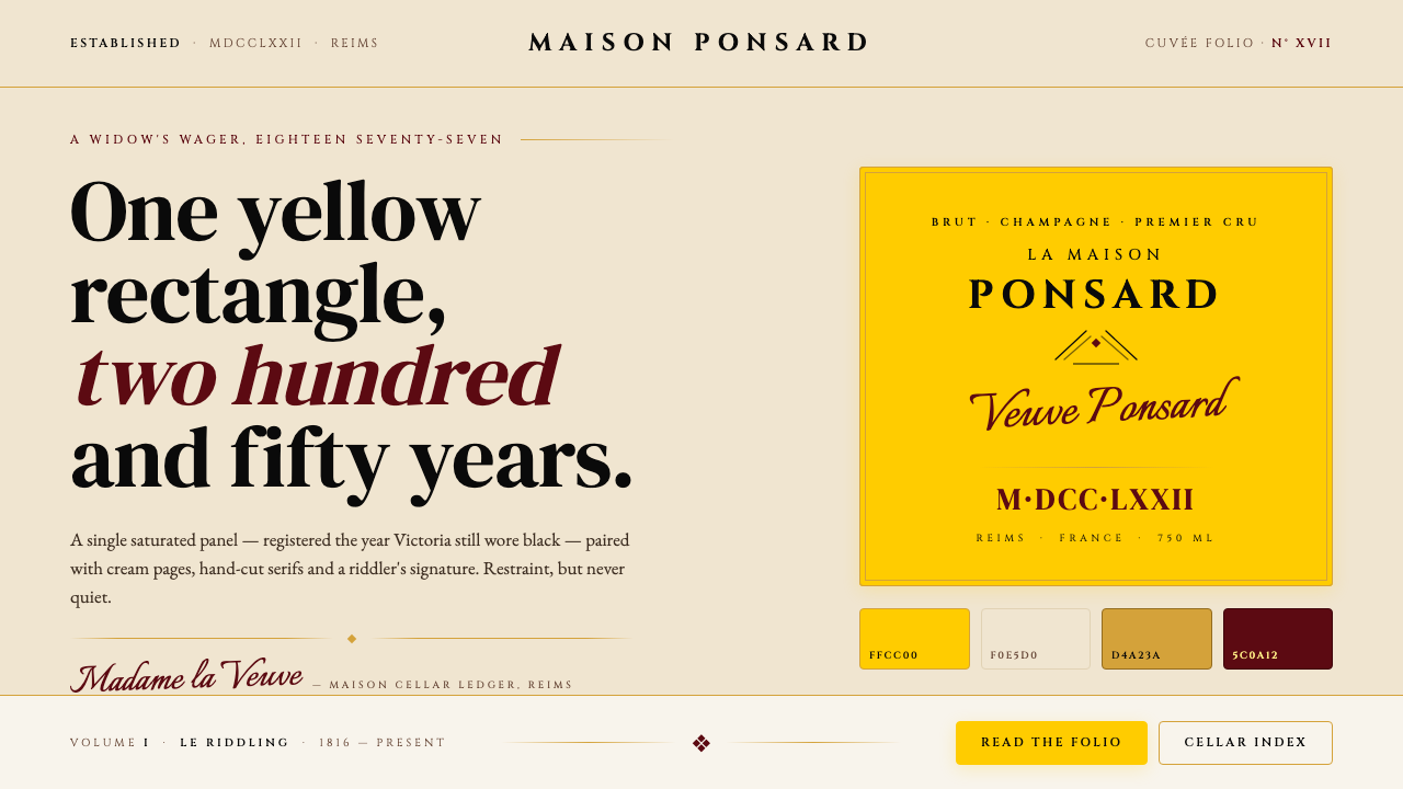 Veuve Clicquot (Yellow-Label) design style — example