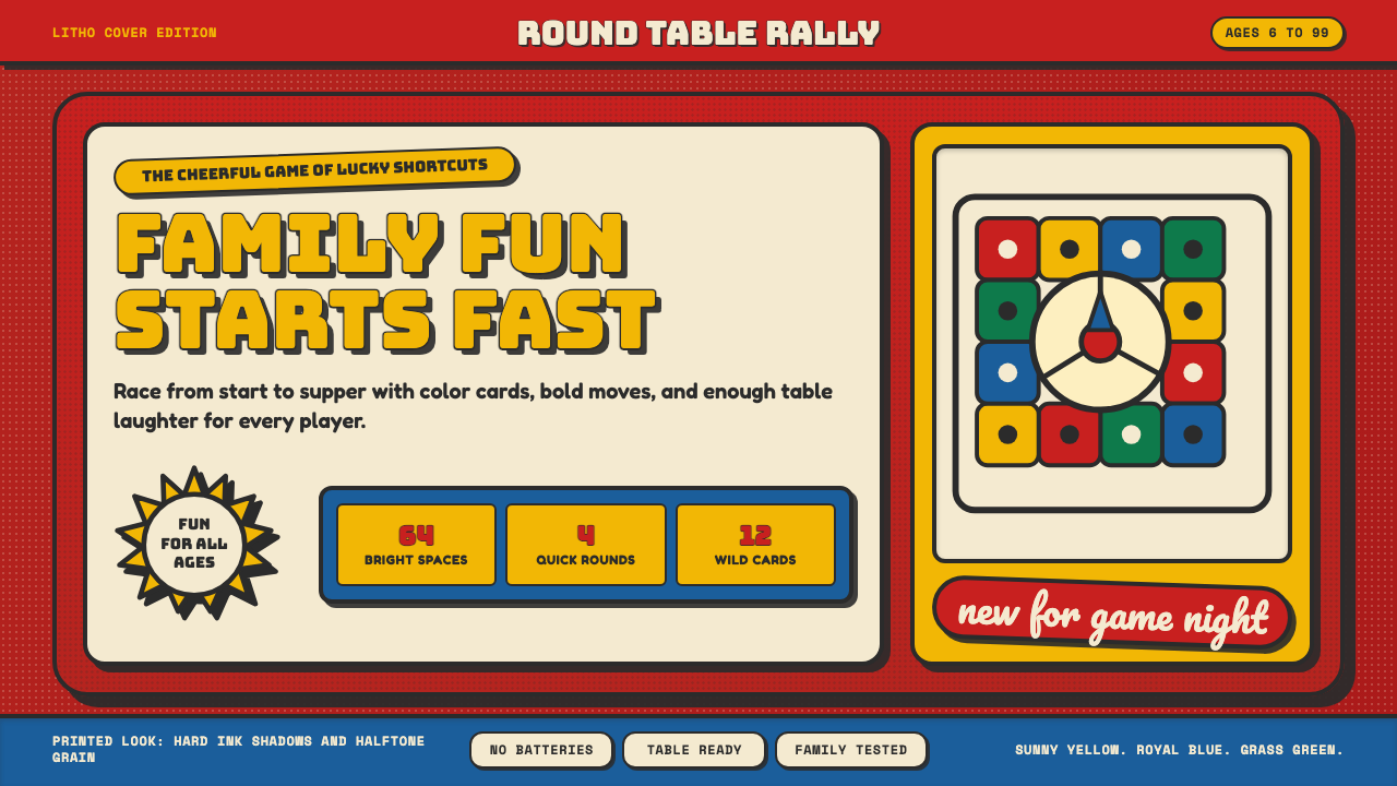 Vintage Board Game Box design style