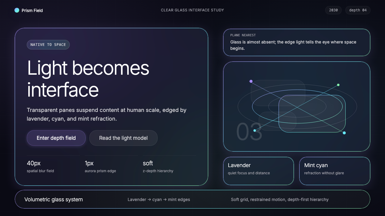 Vision Pro Spatial UI (2030) design style — example