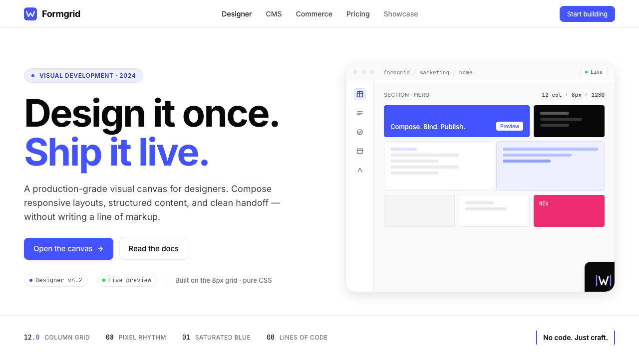 Webflow No-Code design style — example