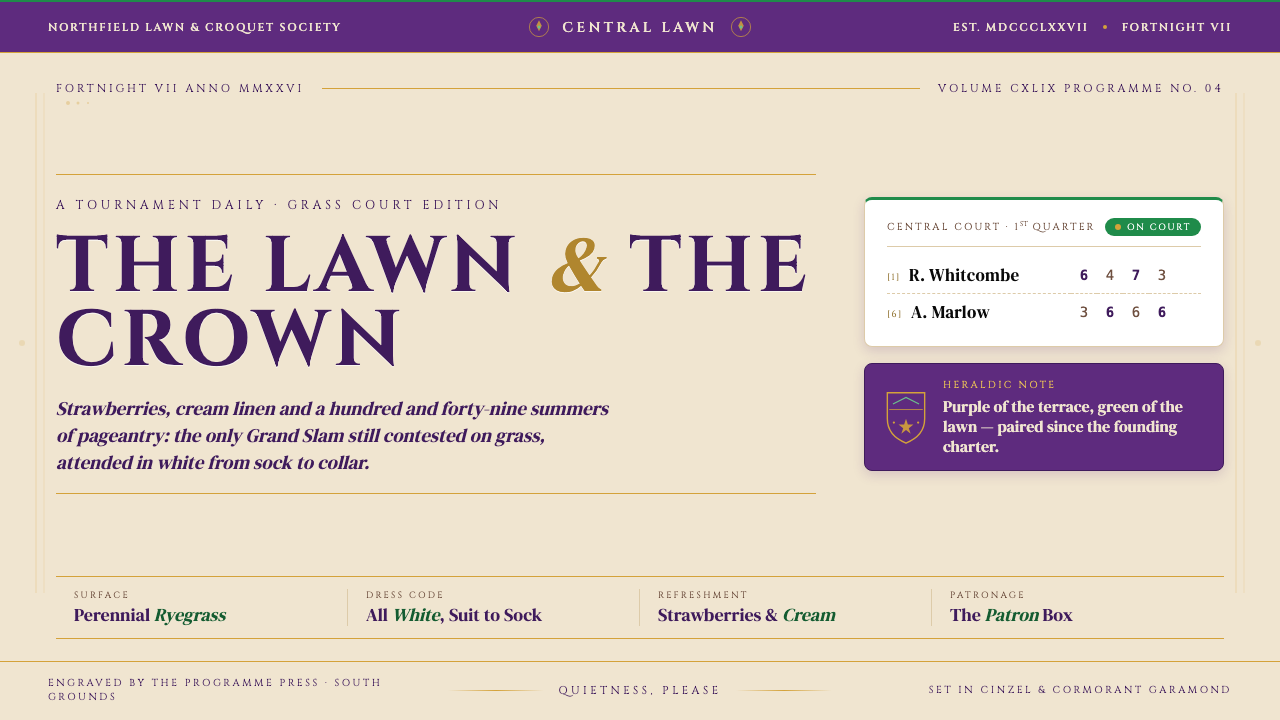 Wimbledon (Purple-Green) design style — example