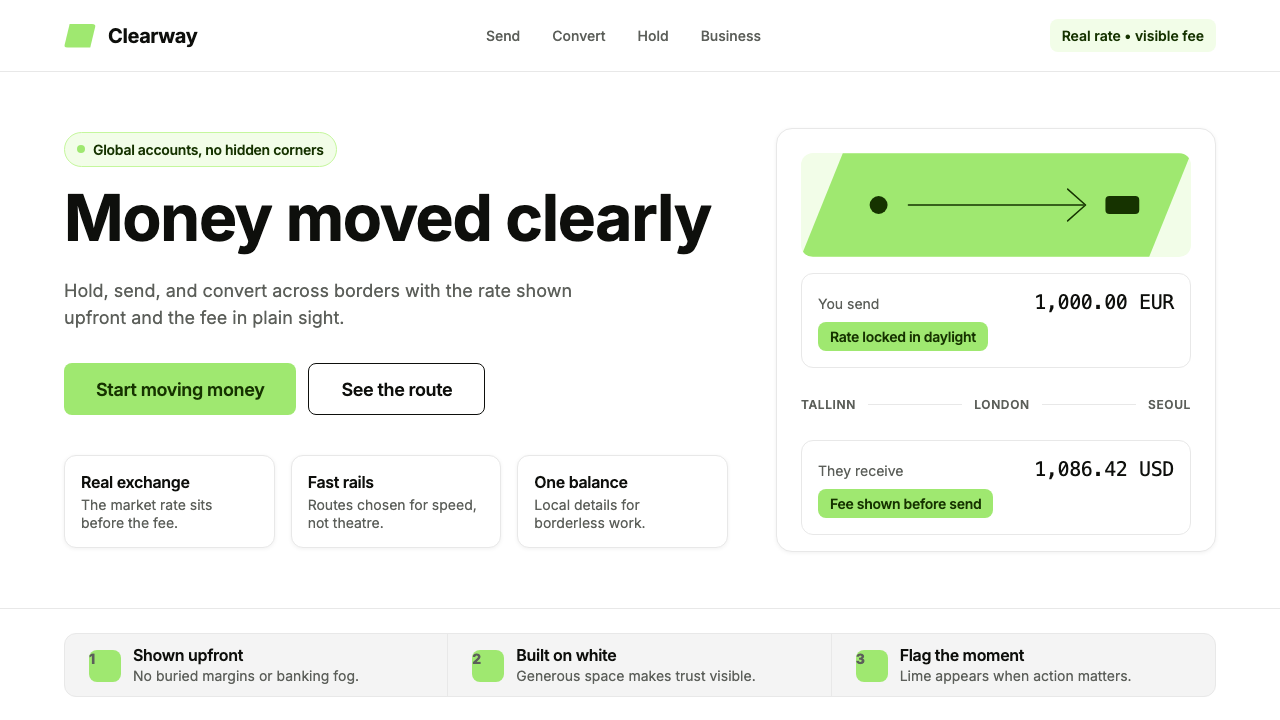 Wise (TransferWise) design style — example
