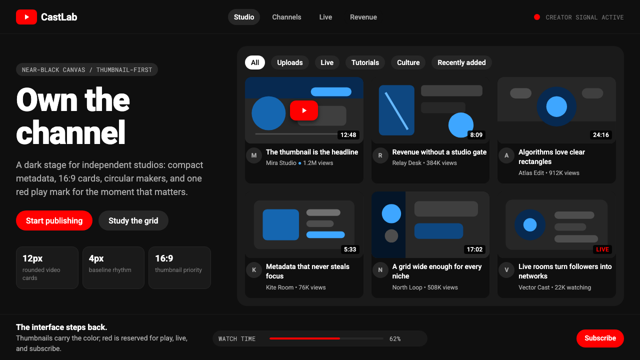 YouTube Creator Economy design style — example